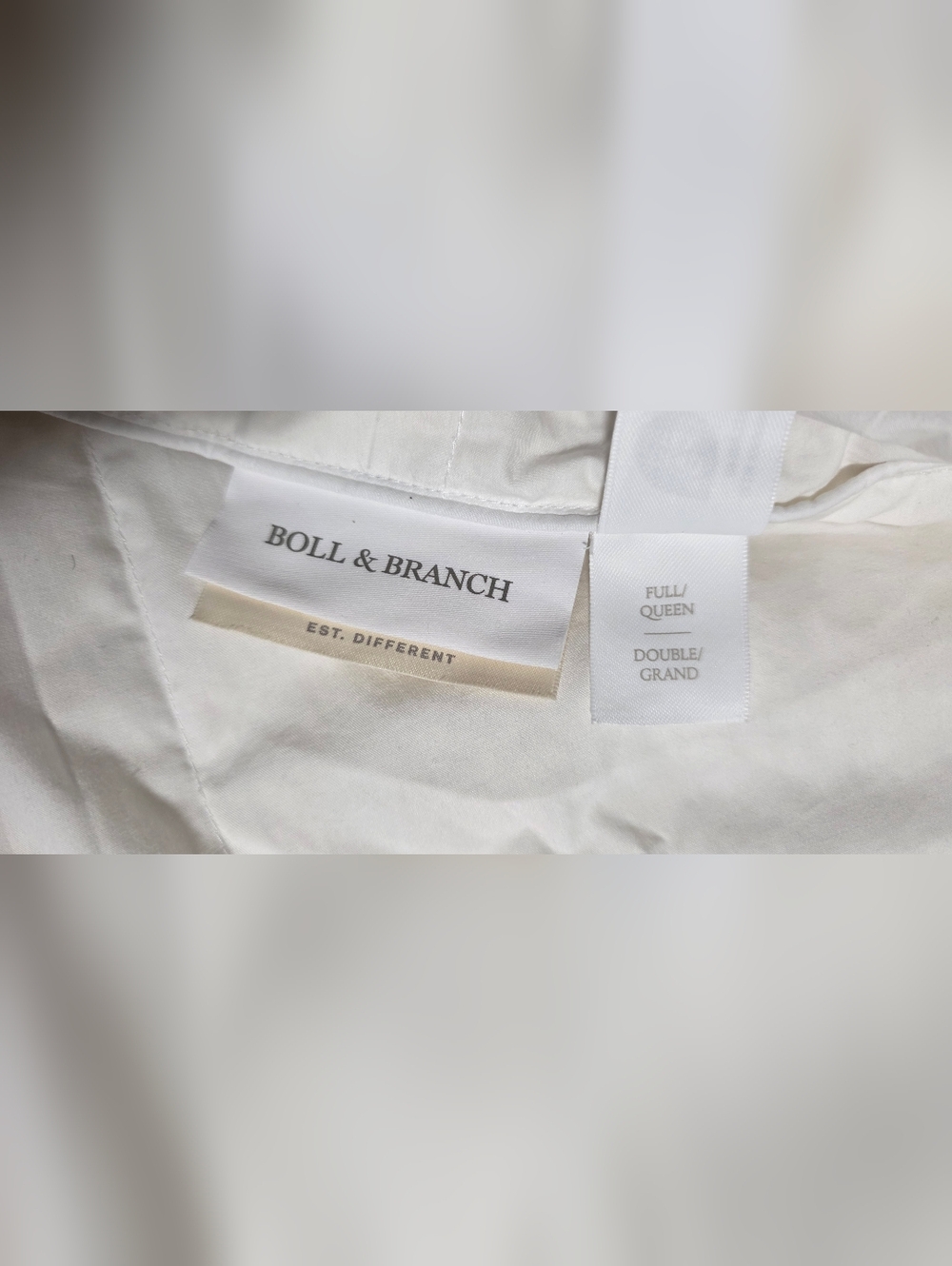 BOLL & BRANCH Percale Quilted Down Alternative Comforter - Full/Queen, Cream - Picture 4 of 5